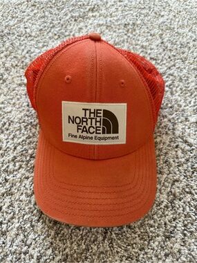 The North Face Orange Mesh Cap with Logo Tag